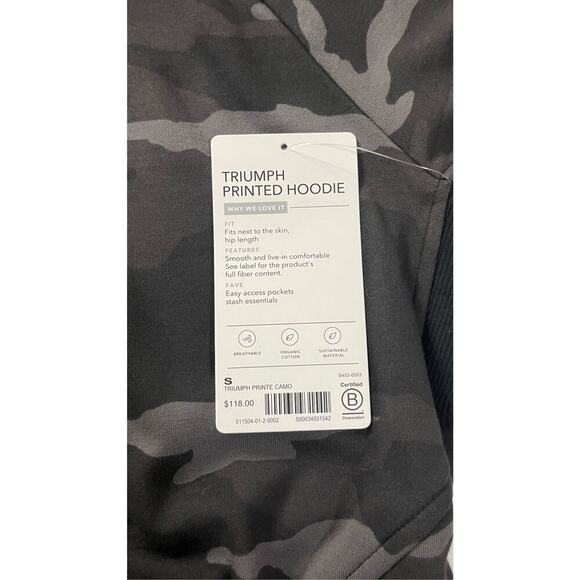 Athleta‎ Triump Activewear Printed Camo Full Zip Up Hoodie Sweatshirt Size Small - Picture 13 of 16